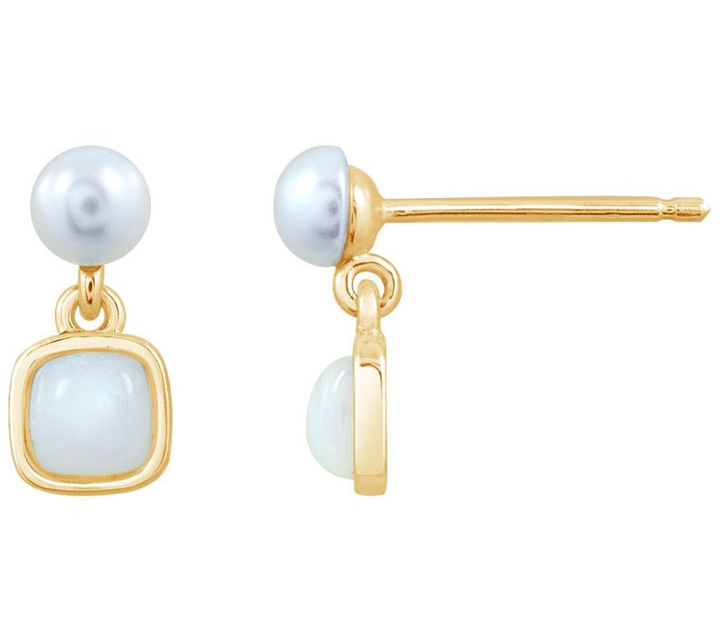 Diamonique Birthstone Stud Earrings, 14K Gold Pated — View 28