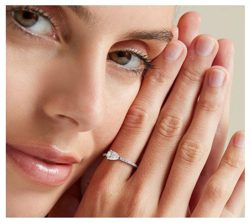Vida Lab Diamonds 1.10 cttw Lab Created Ojo Ring, 14K — View 2