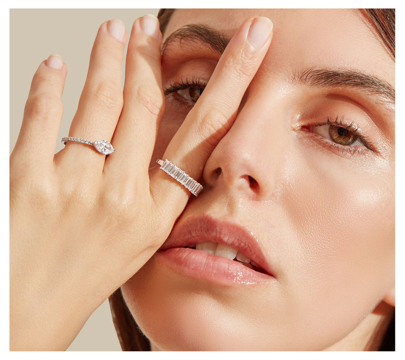 Vida Lab Diamonds 1.10 cttw Lab Created Ojo Ring, 14K — View 4