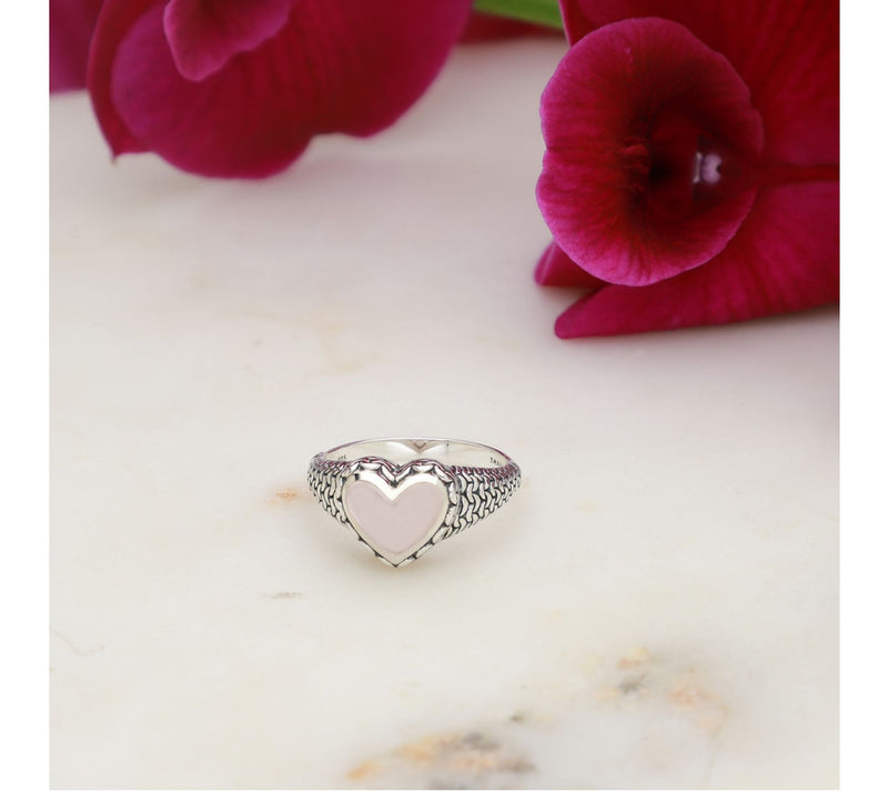 Tiffany Kay Studio Sterling Silver Rose Quartz Heart Ring — View 4