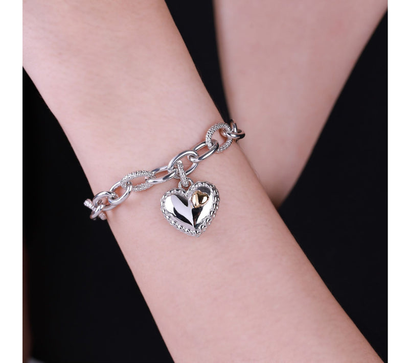 Tiffany Kay Studio Sterling & 14K Clad Heart Charm Bracelet — View 4