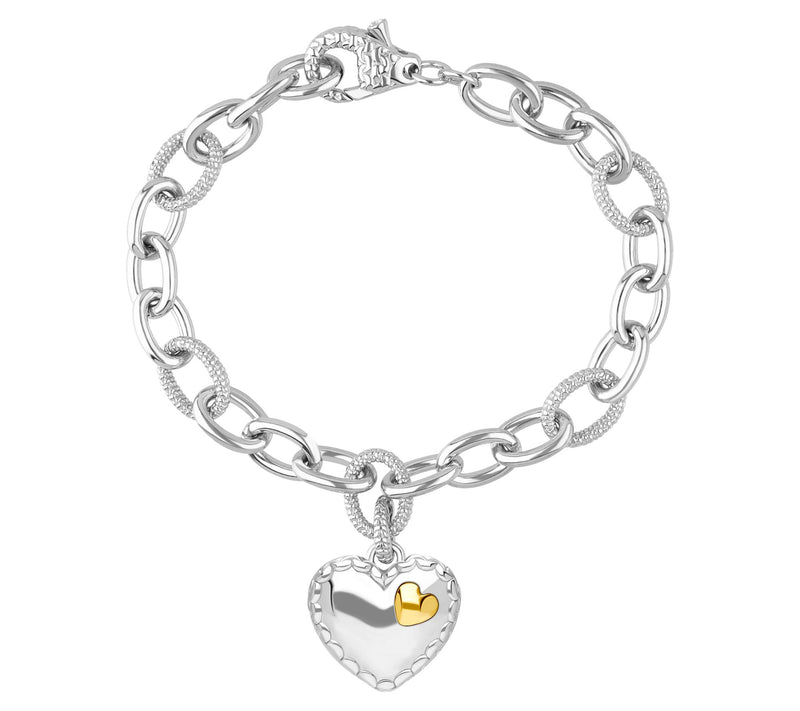 Tiffany Kay Studio Sterling & 14K Clad Heart Charm Bracelet — Main view
