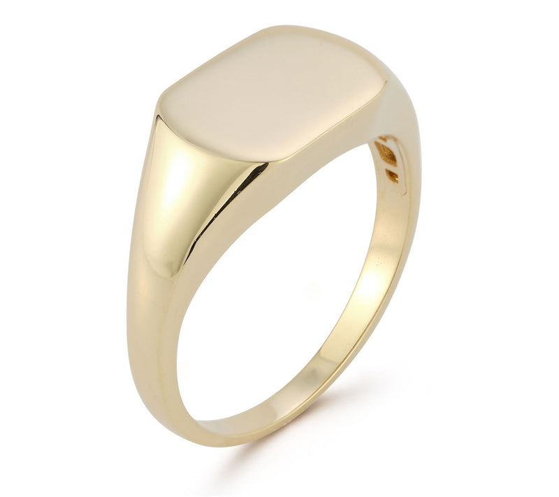 Luminosa Gold Oval Signet Ring, 14K — View 2