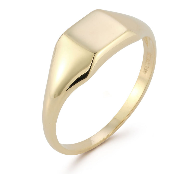 Luminosa Gold Square Signet Ring, 14K — View 2