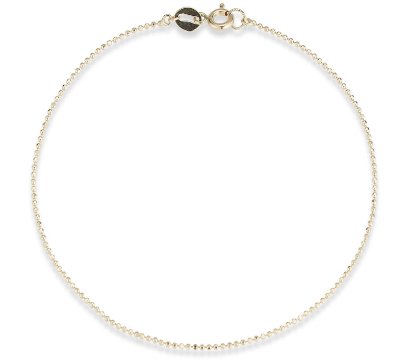 Luminosa Gold Dainty Ball Chain Ankle Bracelet,14K — Main view