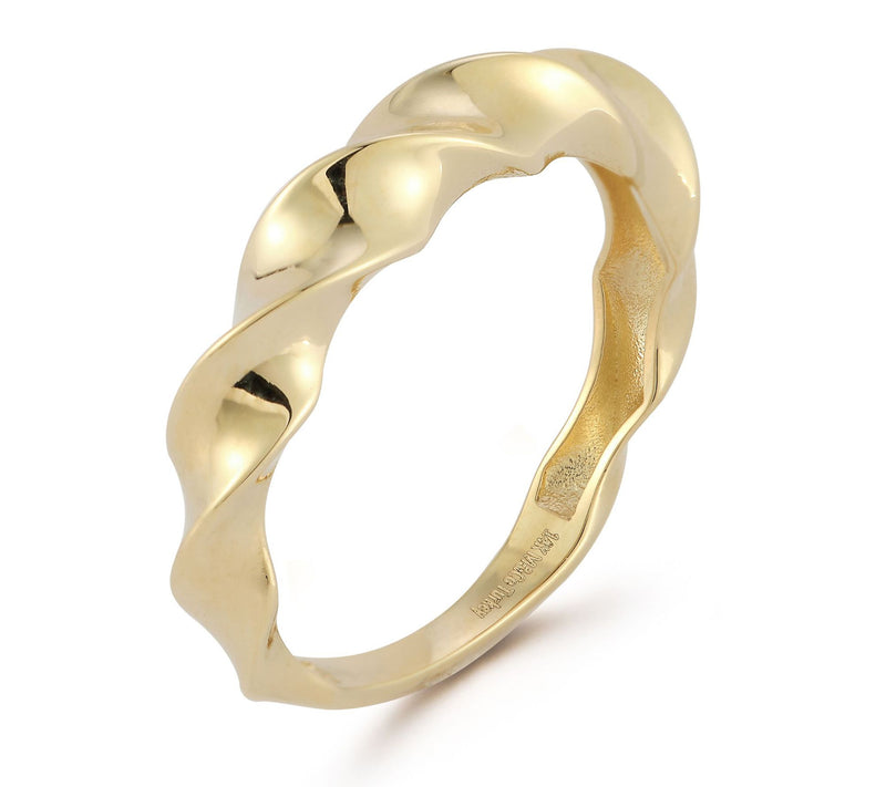 Luminosa Gold Wavy Twist Ring, 14K — View 2