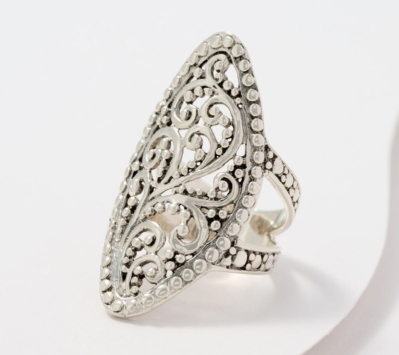Artisan Crafted by Robert Manse Paisley Open Shank Ring, Sterling Silver — Main view