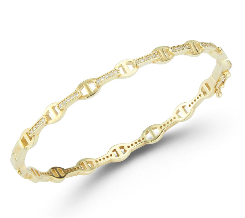 Sterlina Silver Simulated Diamond Mariner Bangle, Sterling — View 9