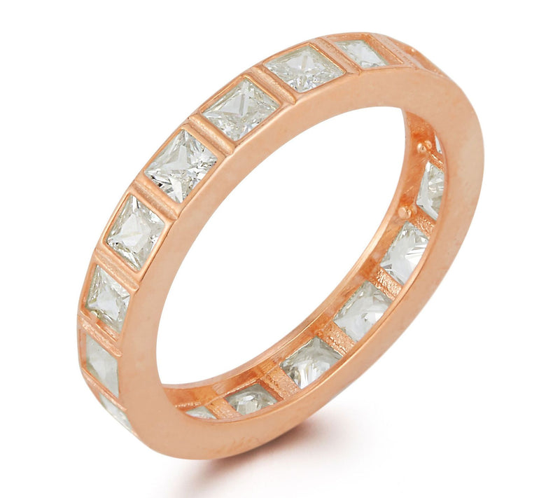 Sterlina Silver Princess-Cut Eternity Band Ring, Sterling — View 9