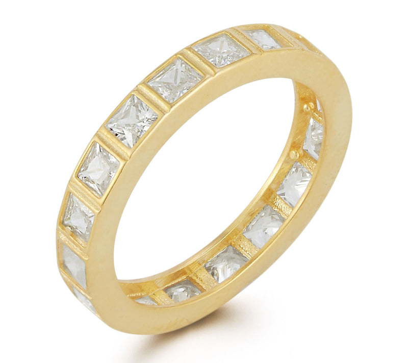 Sterlina Silver Princess-Cut Eternity Band Ring, Sterling — View 11