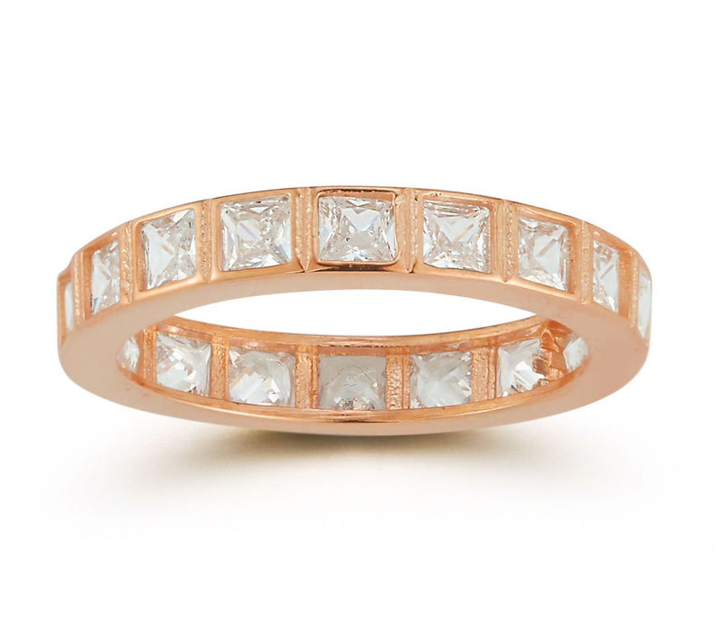 Sterlina Silver Princess-Cut Eternity Band Ring, Sterling — View 2