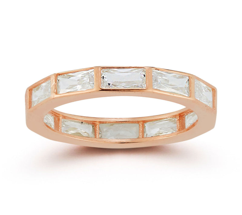 Sterlina Silver Baguette-Cut Eternity Band Ring, Sterling — View 2