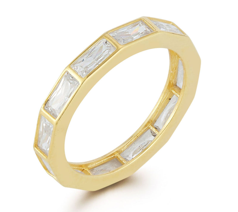 Sterlina Silver Baguette-Cut Eternity Band Ring, Sterling — View 11