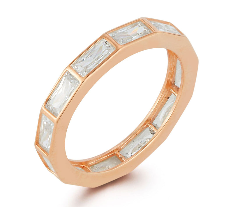 Sterlina Silver Baguette-Cut Eternity Band Ring, Sterling — Main view