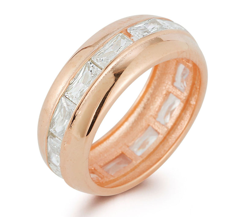Sterlina Silver Baguette-Cut Bold Band Ring, Sterling — View 9