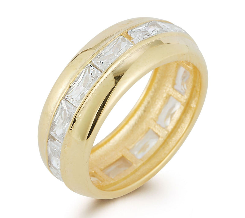 Sterlina Silver Baguette-Cut Bold Band Ring, Sterling — View 11