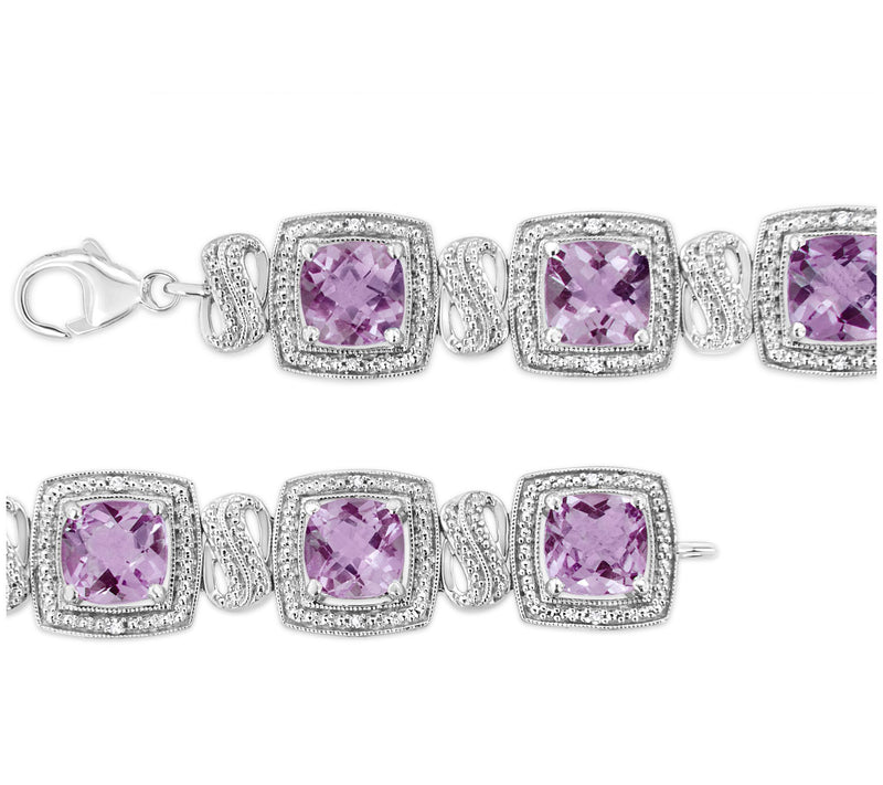 Haus of Brilliance Lab Grown Amethyst & DiamondBracelet, Ster — View 6