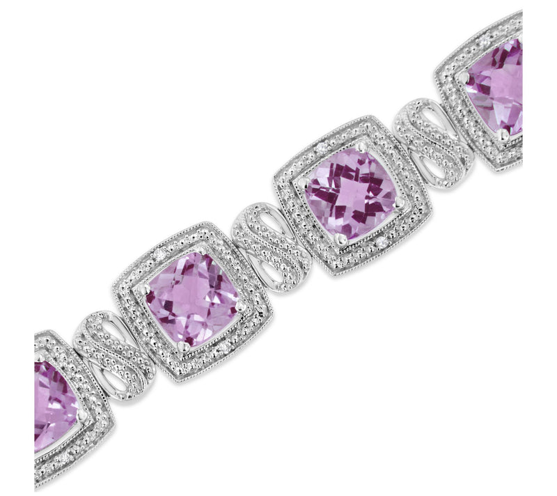 Haus of Brilliance Lab Grown Amethyst & DiamondBracelet, Ster — View 7