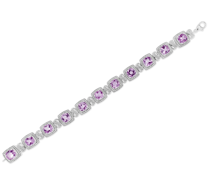 Haus of Brilliance Lab Grown Amethyst & DiamondBracelet, Ster — View 3