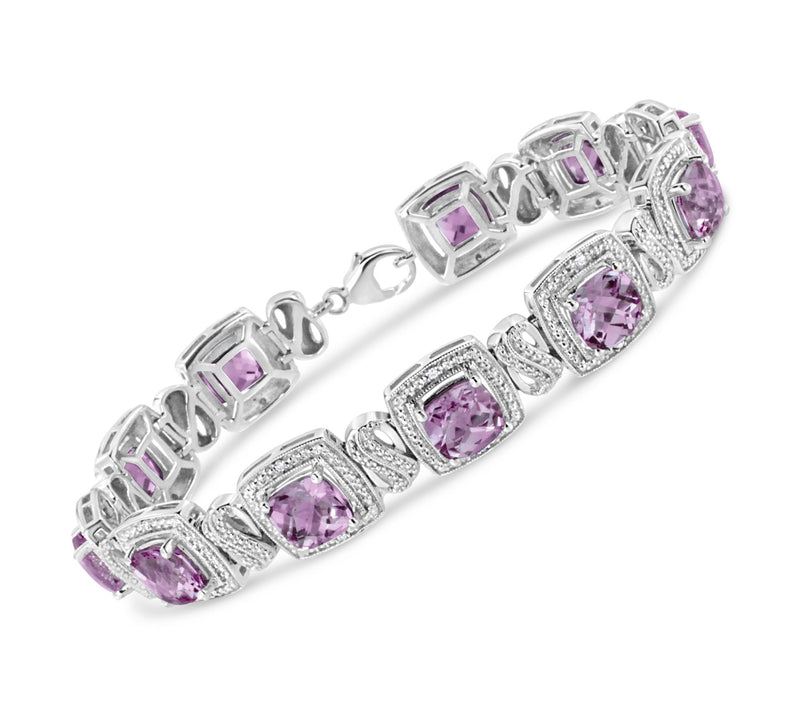 Haus of Brilliance Lab Grown Amethyst & DiamondBracelet, Ster — View 5