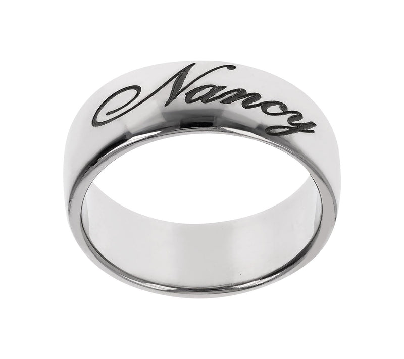 UltraFine Silver Personalized Polished Script B and Ring — View 2
