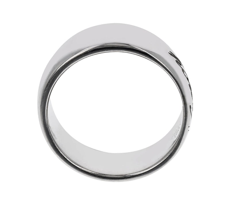 UltraFine Silver Personalized Polished Script B and Ring — View 4
