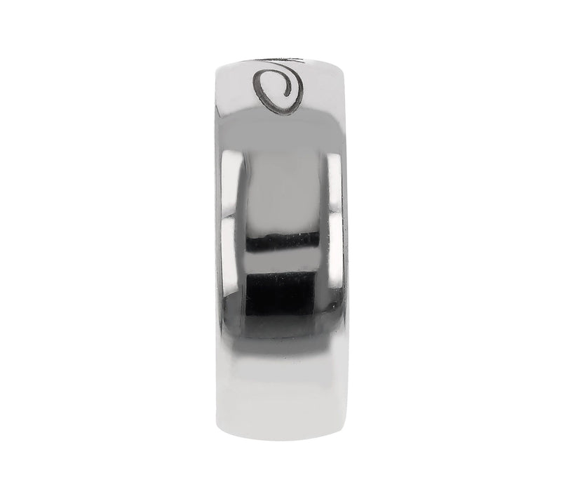 UltraFine Silver Personalized Polished Script B and Ring — View 3