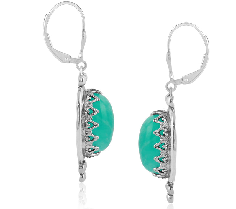 American West Sterling Crown Gemstone Dangle Ea rrings — View 3