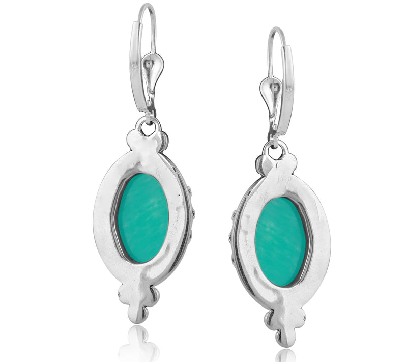 American West Sterling Crown Gemstone Dangle Ea rrings — View 4