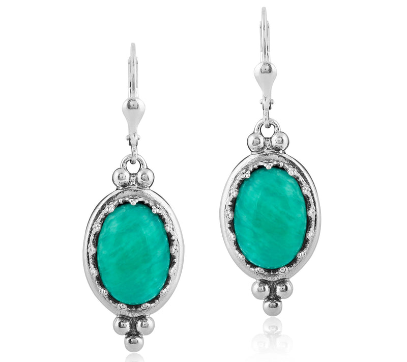 American West Sterling Crown Gemstone Dangle Ea rrings — View 9