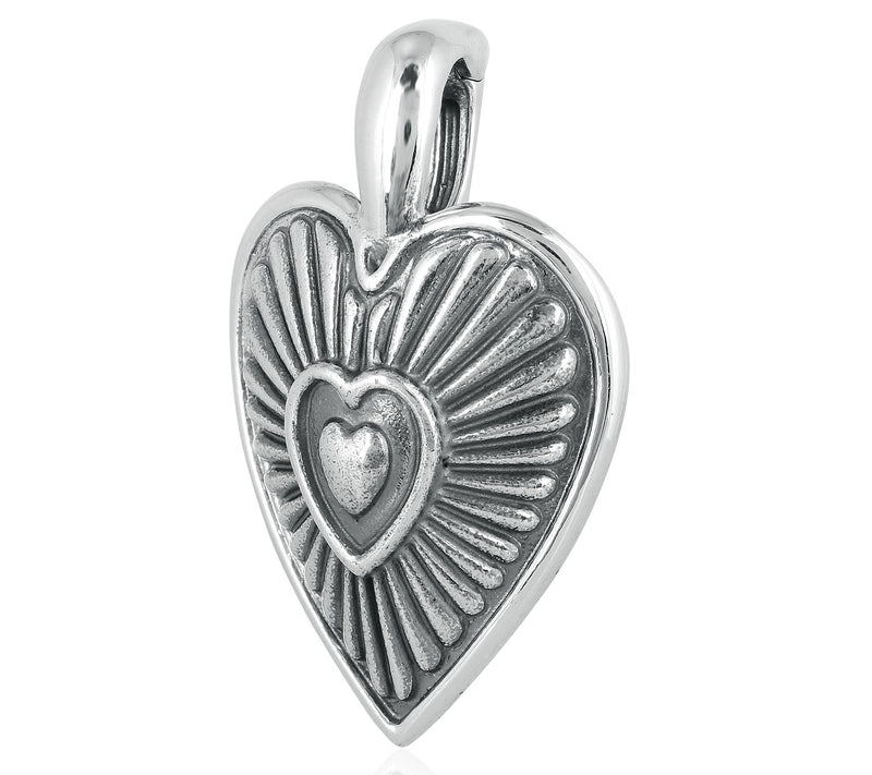 American West Sterling Silver Bold Heart Enhancer — View 4