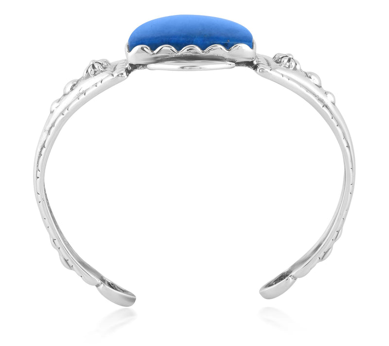 American West Sterling Silver Shield Gemstone C uff — View 7
