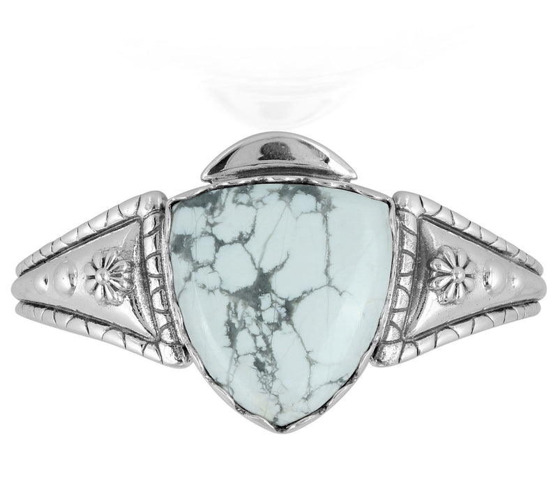 American West Sterling Silver Shield Gemstone C uff — View 5