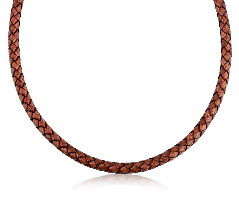 American West Sterling Braided Leather 17" Neckace — View 5