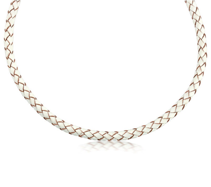 American West Sterling Braided Leather 17" Neckace — View 17