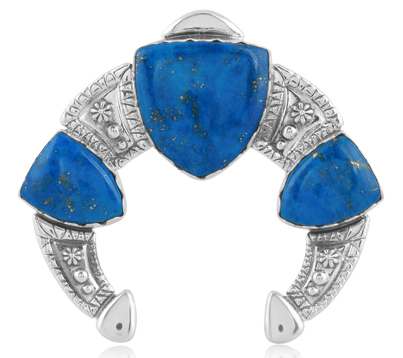 American West Sterling Shield-Shaped Gemstone Naja Enhancer — View 4