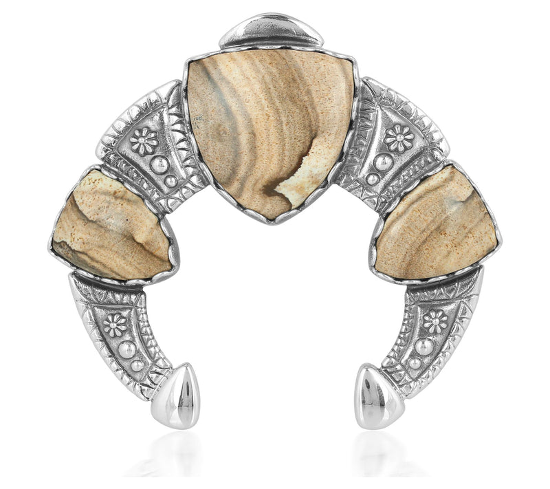 American West Sterling Shield-Shaped Gemstone Naja Enhancer — View 3