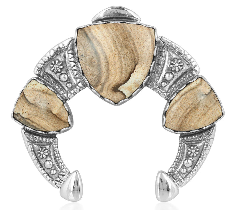 American West Sterling Shield-Shaped Gemstone Naja Enhancer — View 6