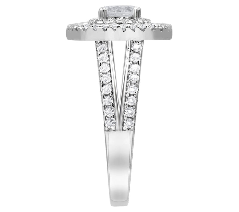Diamonique 2.75 cttw Triple Halo Bridal Ring, Sterling Silver — View 5