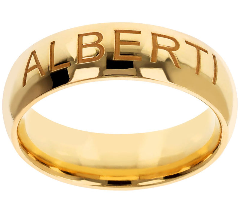 Italian Silver Personalized Men's Polished Band Ring — View 8
