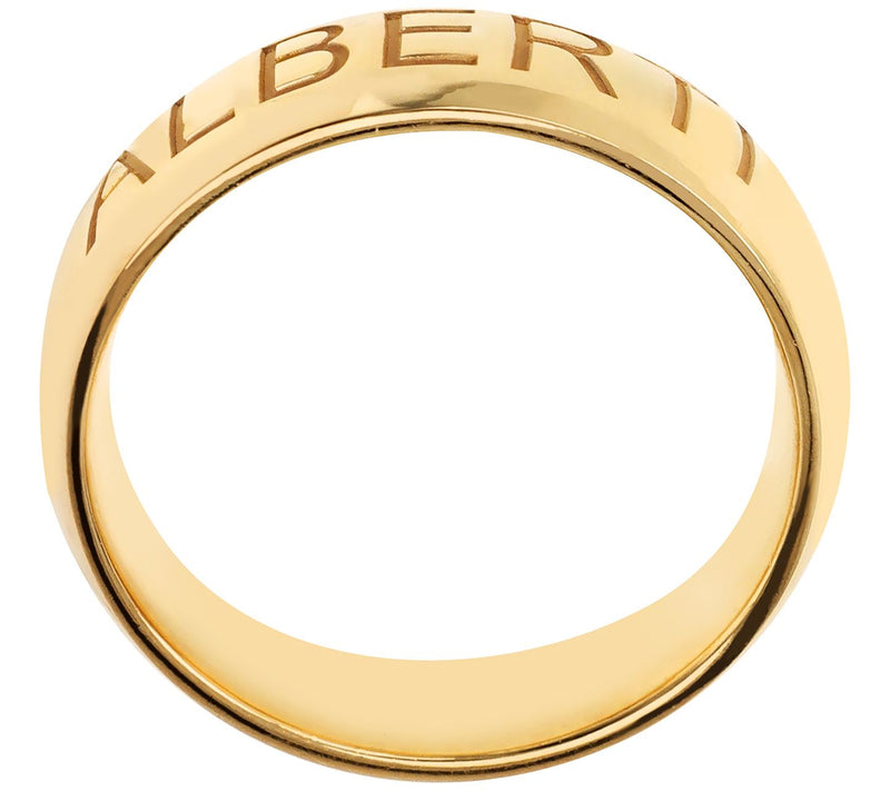 Italian Silver Personalized Men's Polished Band Ring — View 4