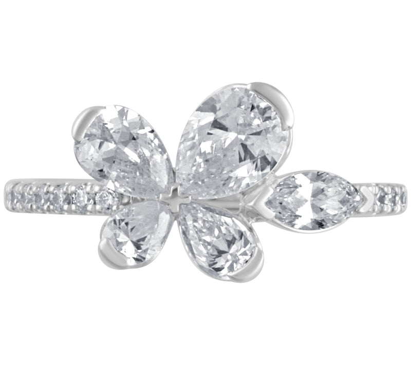 Fire Light Lab Grown Diamond 2.00 cttw Flower Ring, 14K Gold — View 5