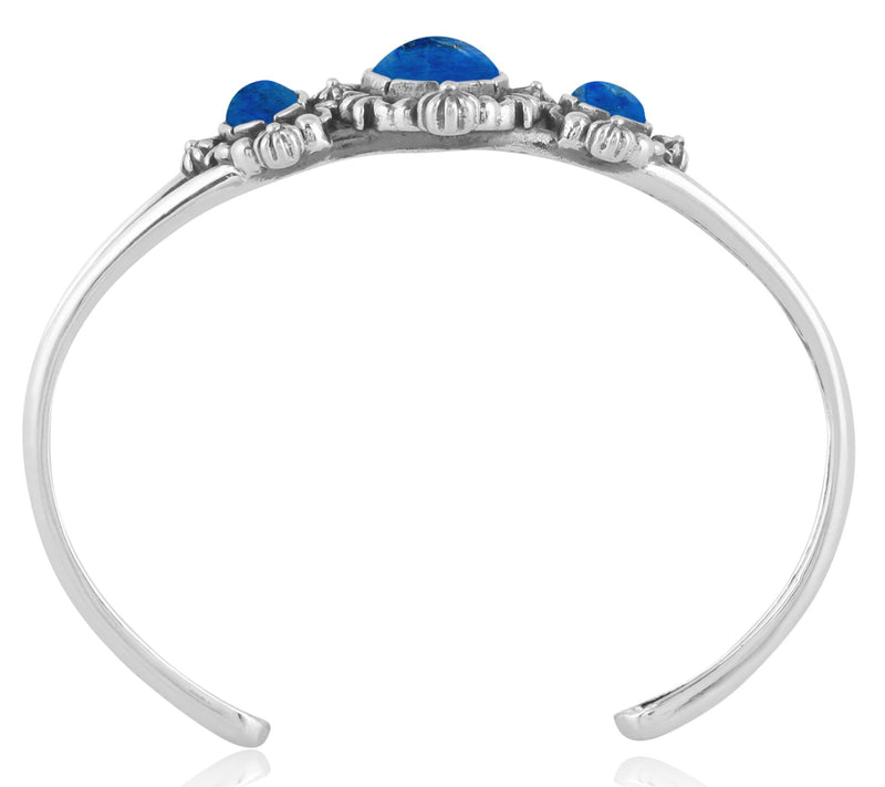 American West Sterling Silver Oval Gemstone Cuff — View 4