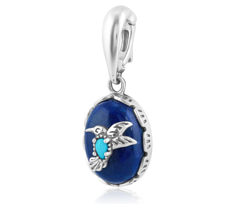 American West Sterling Silver Gemstone Hummingb ird Enhancer — View 2