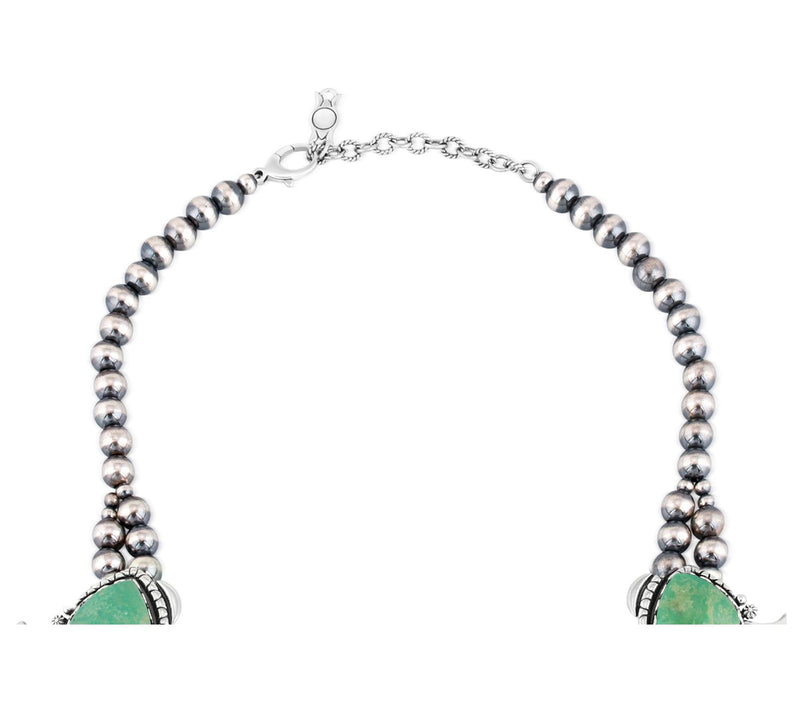 American West Shield Turquoise Squash Necklace,Sterling Silver — View 3