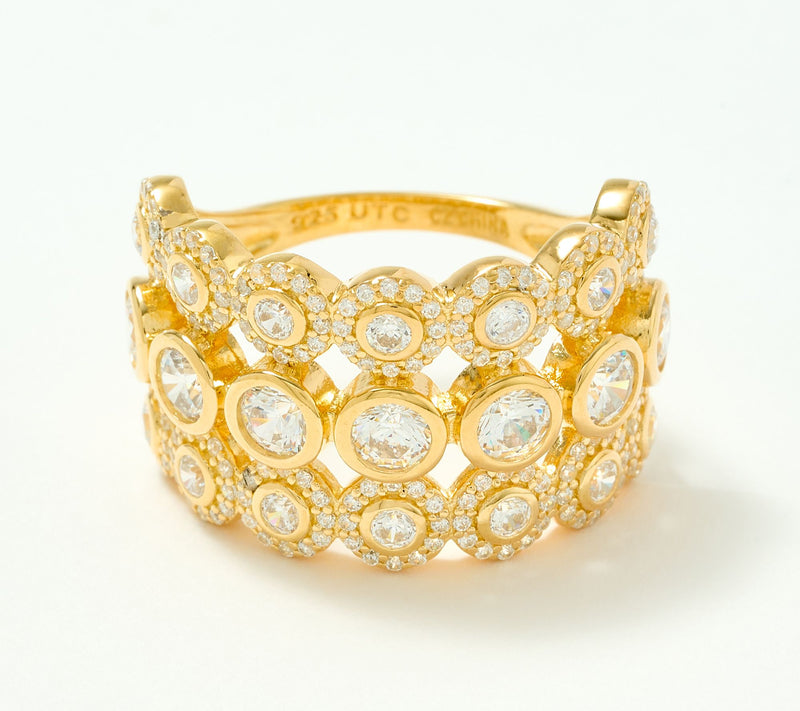 Diamonique x Kathy Levine Bubble Bauble Triple Row Band Ring — Main view