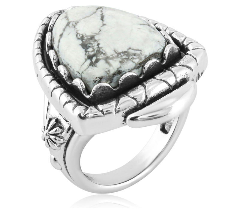 American West Sterling Silver Shield Gemstone Ring — View 9