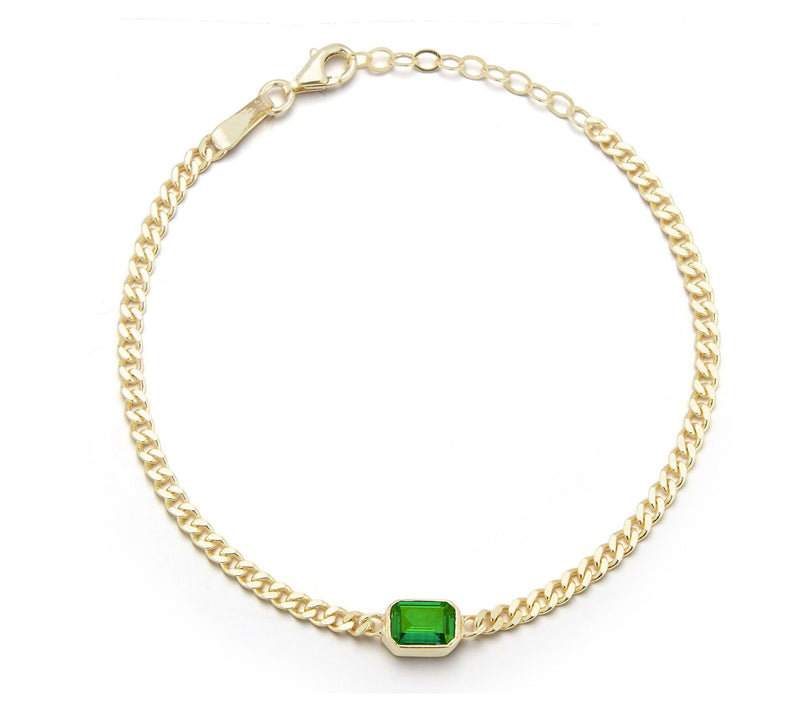 Sterlina Silver Simulated Diamond Bracelet, 14KGold Plated — View 7