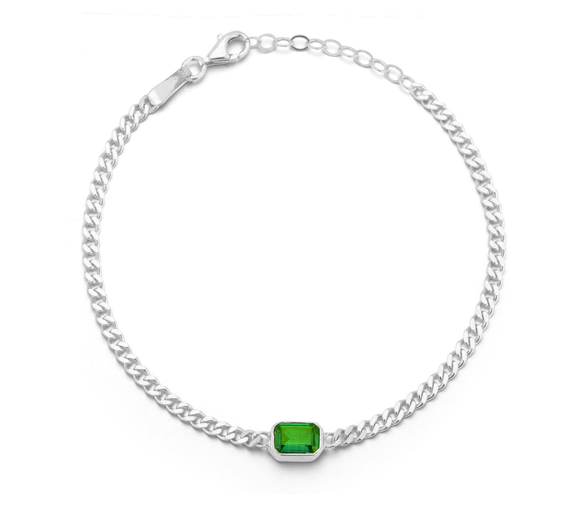 Sterlina Silver Simulated Diamond Bracelet, Ste ling Silver — View 4