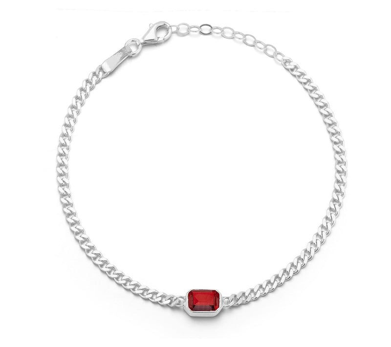 Sterlina Silver Simulated Diamond Bracelet, Ste ling Silver — View 6